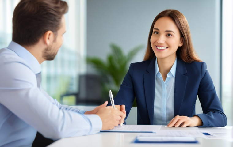 보험중개사로서의 동기 부여 유지 방법 - **Prompt 1: Building Trust and Understanding** A friendly and professional female insurance brok...