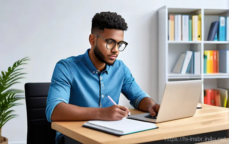보험중개사 시험 준비를 위한 시간 관리 가이드 - **Prompt 1: Focused Study Session** "A diligent young adult (gender-neutral, diverse ethnicity, ...