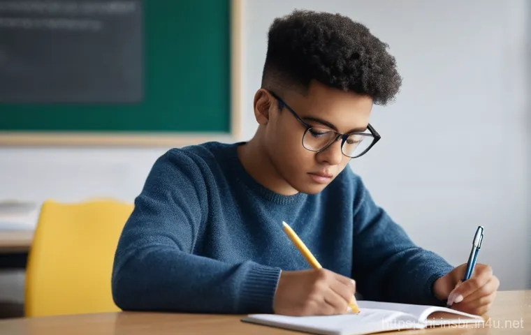 보험중개사 시험 준비를 위한 시간 관리 가이드 - **Prompt 1: Focused Study Session** "A diligent young adult (gender-neutral, diverse ethnicity, ...