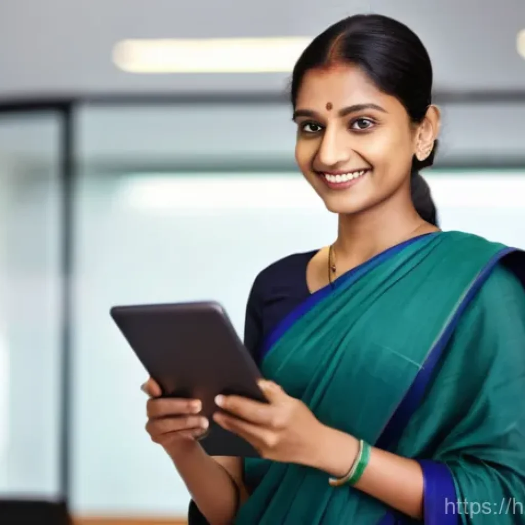 보험중개사와 관련된 최신 보험 정책 변화 - **Prompt 1: The Empowered Digital Broker in India** "A confident Indian insurance broker, a woma...