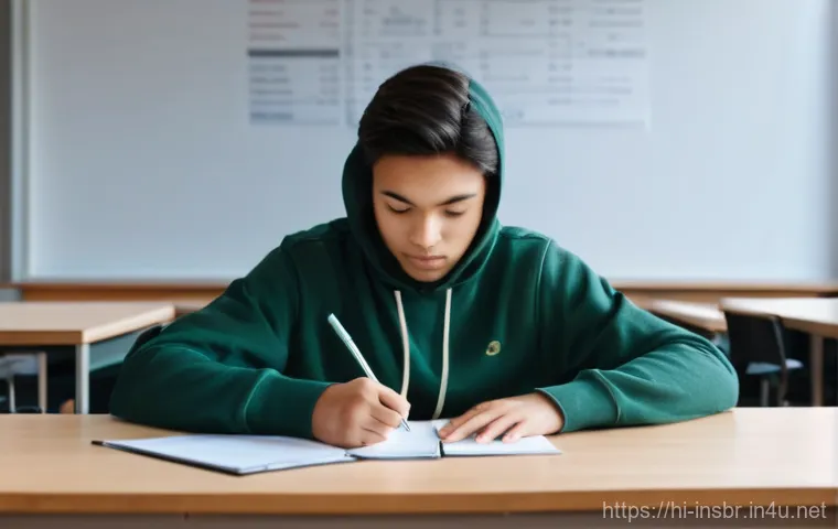 보험중개사 필기시험에서 고득점 전략 - **Prompt 1: Focused Study and Strategic Planning** "A bright, well-lit image of a young adult, a...