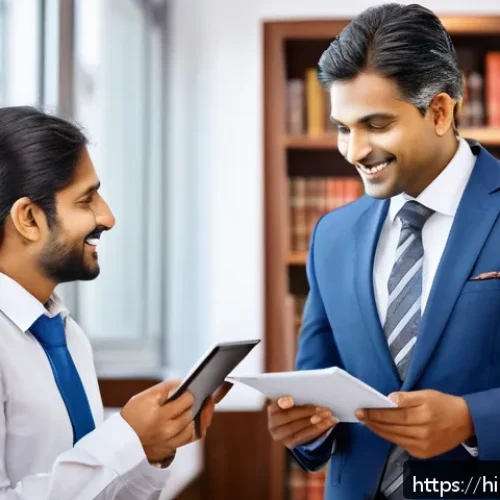 Home 30 보험중개사 자격증으로 진출 가능한 분야 - A professional Indian insurance policy advisor in a modern office setting, dressed in formal busines...