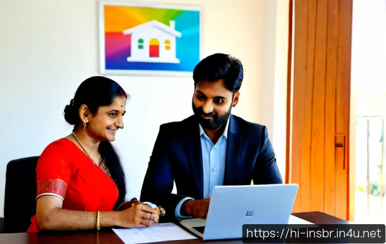보험중개사와 관련된 보험 상품 비교 분석 - Photorealistic insurance comparison consultation in a modern Indian office, a friendly Indian insura...